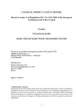 Safety report<br>Baby cream made with chamomile water Babycream mit Kamillenwasser 